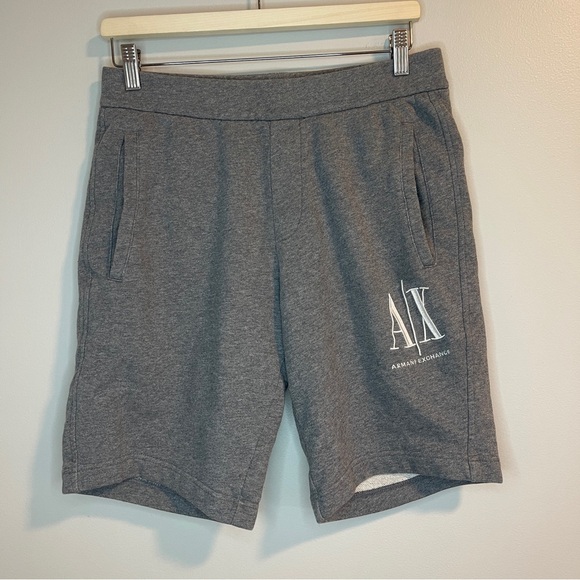 Armani Exchange Gray Athletic Shorts with Elastic Waistband - Picture 2 of 6